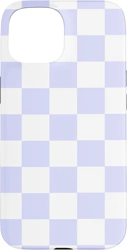 Vista 6 de Funda blanca moderna con patrón de cuadros para iPhone 16 lavanda y morado