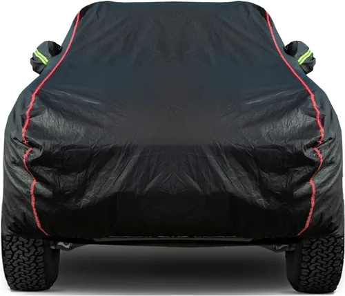 Vista 17 de Funda de Coche Transpirable de Nuevo Material, Funda Impermeable para Coche, Puertas con Candados y Cremalleras, Protección UV Impermeable