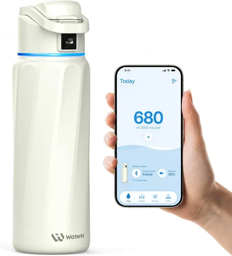 Vista 11 de BOOST - Botella de agua inteligente que te recuerda que debes beber, botella aislada al vacío de acero inoxidable sin BPA de 24 onzas, botella