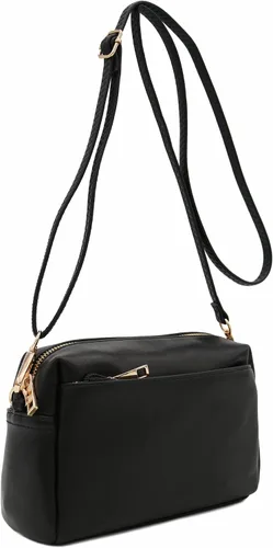 Vista 58 de FashionPuzzle Triple Zip Small Crossbody Bag