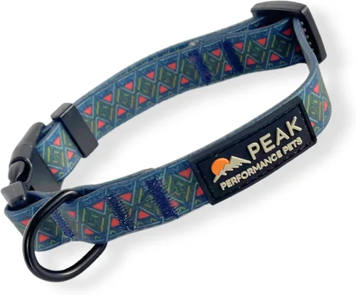 Vista 5 de Overlook Collar Impermeable para Perros Pequeño Aqua/Naranja Tribal, Duradero, Cómodo, Moderno Cachorros y Perros Pequeños Fácil de Limpiar, A