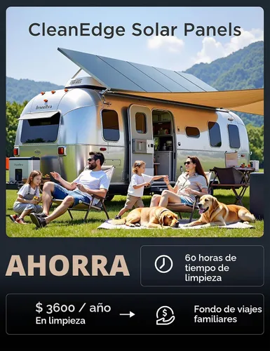 Vista 5 de STAR Paneles Solares de 100 Vatios, Panel Solar de 12/24V con Diseño de Superficie Completa y Libre de Mantenimiento, Monocristalino de Alta