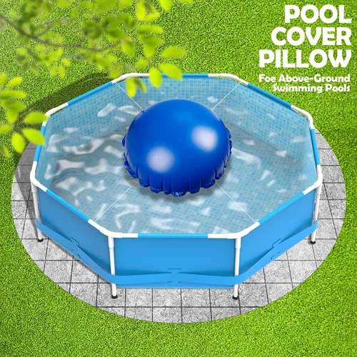 Vista 5 de Sfcddtlg Almohadas de aire de piscina de 4 x 4 pies para piscinas sobre el suelo, almohada redonda de invierno para piscina, almohada de aire