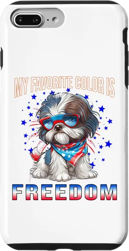 Vista 12 de Funda patriótica para iPhone 12 mini Shih_Tzu Dog American Flag del 4 de julio