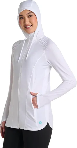 Vista 32 de Coolibar Chaqueta con cremallera completa para mujer - Protección solar UPF 50+ - Astir