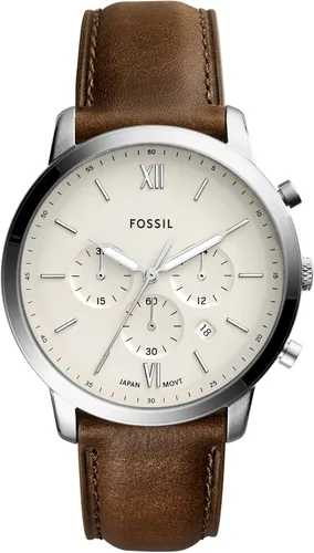 Vista 26 de Fossil Neutra - Reloj cronógrafo de cuarzo de acero inoxidable y cuero para hombre Pulsera negra/marrón