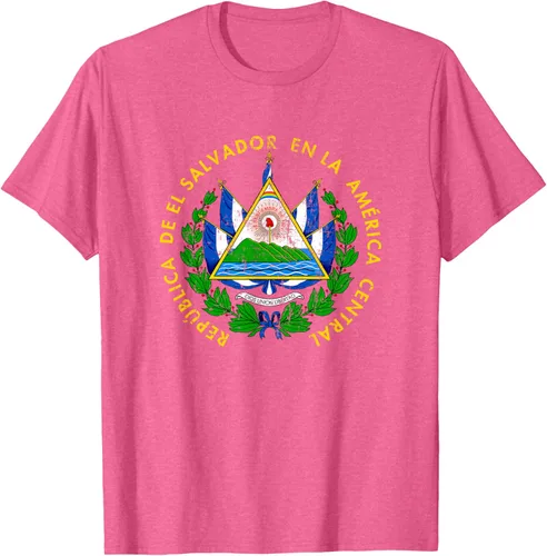 Vista 39 de Escudo de armas de El Salvador Salvadoran Distressed Design T-Shirt