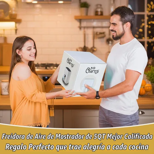 Vista 7 de Charmi - Freidora de aire de 5 cuartos de galón – Hermoso diseño retro, aspecto elegante de encimera, apagado automático seguro, pantalla táctil