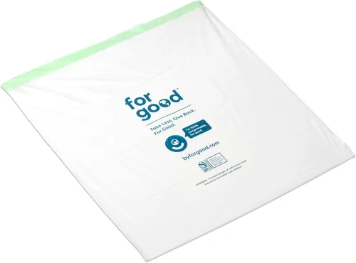 Vista 6 de for: good Bolsas de basura compostables para cocina de 13 galones de alto, forro biodegradable con cordón, bolsas de basura extra fuertes