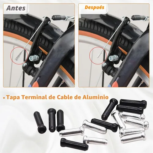 Vista 5 de mankk Kit universal de 73 piezas de cables de freno de bicicleta y kit de repuesto de carcasa de acero inoxidable para bicicleta de bicicleta Kit