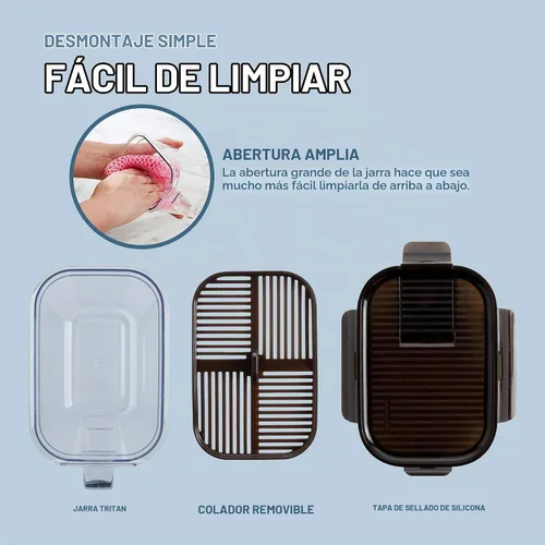 Vista 6 de LocknLock Aqua - Jarra de agua para puerta de refrigerador, jarra transparente, jarra de plástico sin BPA con tapa, jarra de 1.6 cuartos de galón