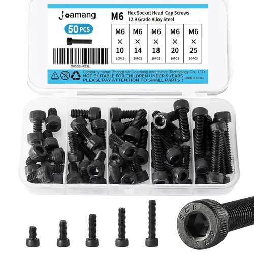 Vista 14 de Tornillos de cabeza de botón M6 x 8 mm, 12 mm, 16 mm, 20 mm, 25 mm, tornillos de cabeza de botón, acero de aleación de grado 10.9, acabado de óxido