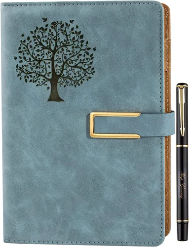 Vista 13 de Fanery sue Tree of Life - Diario de escritura recargable para mujeres y hombres, cuaderno de tapa dura de piel sintética, A5, rayado universitario