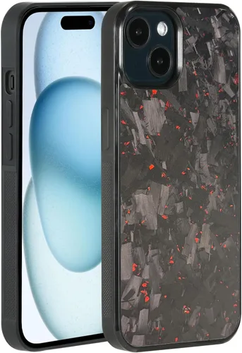 Vista 11 de Grip Series - Funda para iPhone 15 con fibra de carbono forjada real, diseño de bordes agarres, compatible con carga inalámbrica, compatible