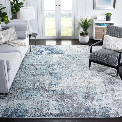 Vista 9 de SAFAVIEH Aston Collection - Alfombra decorativa, 2 x 4 pies, marfil y gris, diseño abstracto moderno, no desprende pelusa y de fácil cuidado, ideal