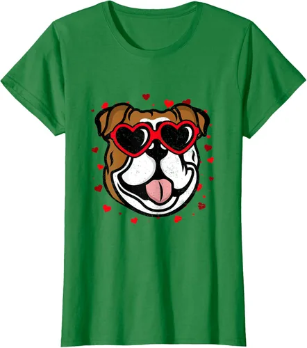 Vista 33 de Bulldog Valentine - Camiseta para amantes de las gafas de sol para perros, Negro