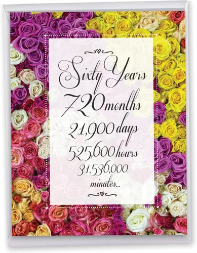 Vista 10 de NobleWorks - Tarjeta de felicitación de 60º aniversario jumbo de 8.5 x 11 pulgadas con sobre para hombres, mujeres - 60 años casados - Big 60