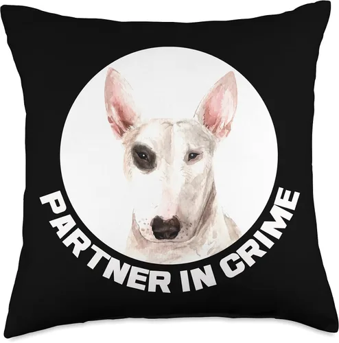 Vista 4 de Woof Vet Tech Cynologist Puppy Puppies Owner Gift Partner in Crime Bull Terrier - Almohada para perro y amante de las mascotas, 16 x 16 pulgadas