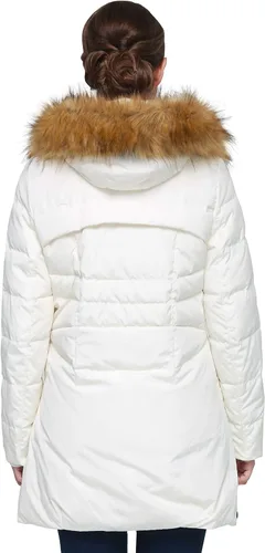 Vista 2 de Orolay - Chaqueta de plumón para mujer con capucha de piel sintética