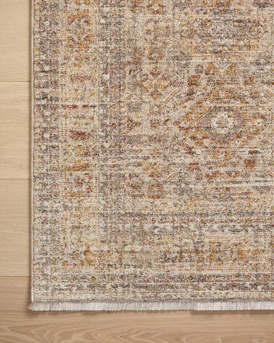 Vista 9 de Loloi Angela Rose Blake Collection BLA-06 Avena/Especias 9' x 13', Altura de Pelo 0.25", Flecos, Alfombra