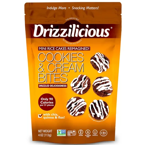 Vista 15 de Drizzilicious Mini Tortas de Arroz Sabor Pastel de Cumpleaños - Crujientes de Arroz, Aperitivo Saludable para Adultos y Niños, Tortas de Arroz