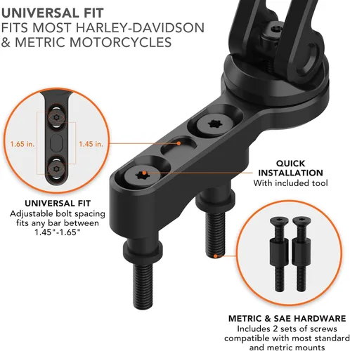Vista 4 de ROKFORM Soporte de percha para motocicleta, se adapta a la mayoría de Harley, métricas y cruceros indios, asegura la celda a través de RokLock e