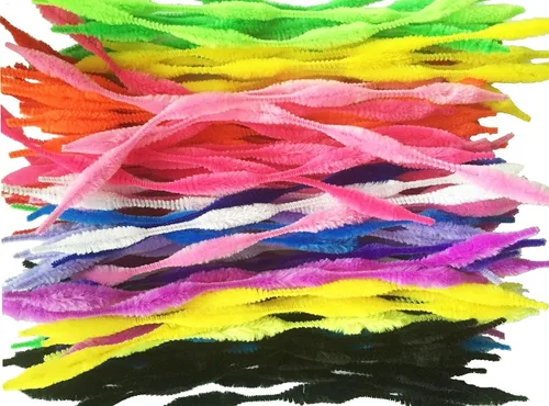 Vista 3 de Paquete de 100 tallos de felpilla mullidos para limpiar pipas para manualidades creativas hechas a mano (marrón)
