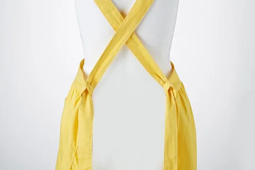 Vista 3 de Hyzrz Delantales retro ajustables con volantes con bolsillos para mujeres y niñas, vintage, espalda cruzada, vestido de sirvienta, delantal