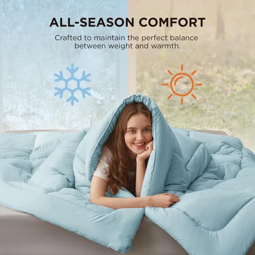 Vista 4 de Bedsure Relleno de edredón – Edredones acolchados tamaño individual XL, edredón para todas las estaciones, suave manta de ropa de cama alternativa