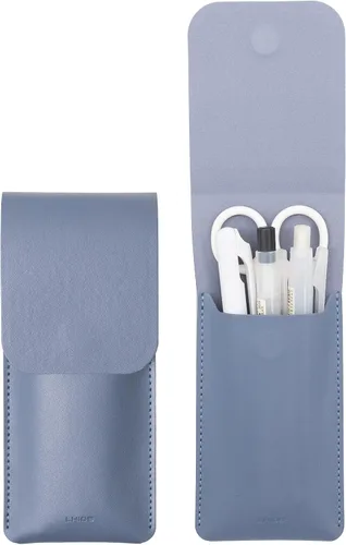 Vista 11 de LHiDS Estuche de cuero para lápices, bolsa para tres fuentes, bolígrafos y bolígrafos rollerball, estuche para lápices pequeño, organizador