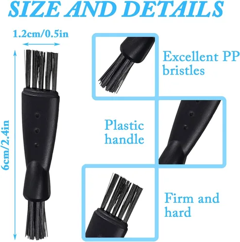 Vista 2 de 24 piezas de afeitadoras eléctricas para hombre, cepillo de limpieza de doble cara, cepillo limpiador de cepillo de pelo, herramienta pequeña