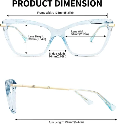 Vista 14 de Zeelool Gafas de bloqueo de luz azul ojo de gato de cristal para mujer Juliet VFP0270