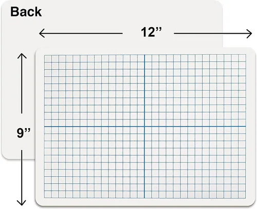Vista 6 de SCRIBBLEDO - Paquete de 12 tableros de regazo XY Axis Coordinate Graph 9x12 con 12 borradores No Residuals or Ghosting, Budget Friendly 12 Pack