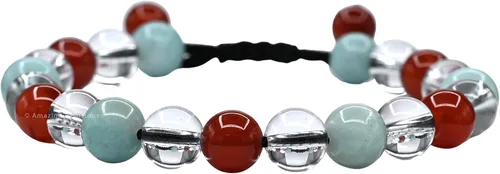 Vista 11 de Amazing Gemstone Pulsera de control de ira – Howlita Amazonita Lava Juego de pulseras para hombres y mujeres, curativa, calmante, ansiedad, alivio