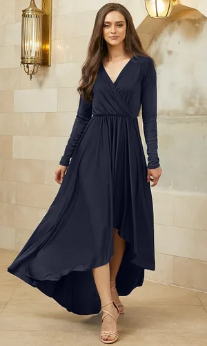 Vista 2 de KOH KOH Vestido de cóctel formal de otoño e invierno con abertura para mujer