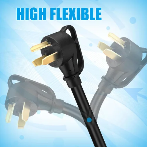 Vista 7 de Kanayu Cable de extensión NEMA 10-30p/r para secadora de 3 clavijas de 6.6 Negro