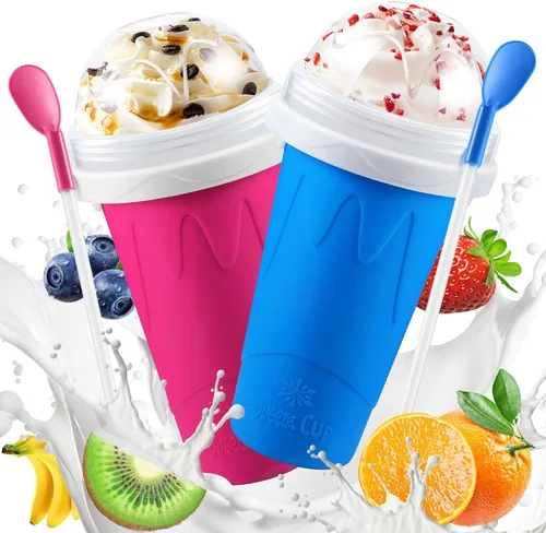 Vista 10 de Taza de Fabricante de Slushie, Tazas de Slushie DIY Mágicas de Presión, Tazas Portátiles Congeladas para Licúados, Yogur y Helado, Taza Reutilizable