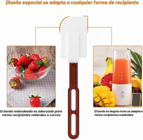 Vista 6 de Espátula de silicona de alta temperatura, espátula comercial 500°F resistente al calor, raspador de silicona antiadherente (10 pulgadas, NSF)