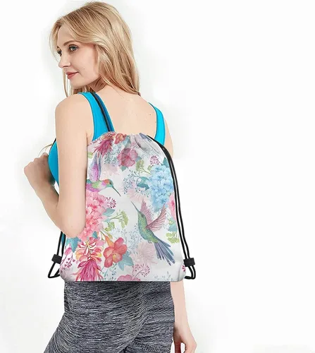 Vista 4 de Mochila con cordón de unicornio arcoíris y bolsa de gimnasio con cordón, Multi-a133, Mochilas de viaje