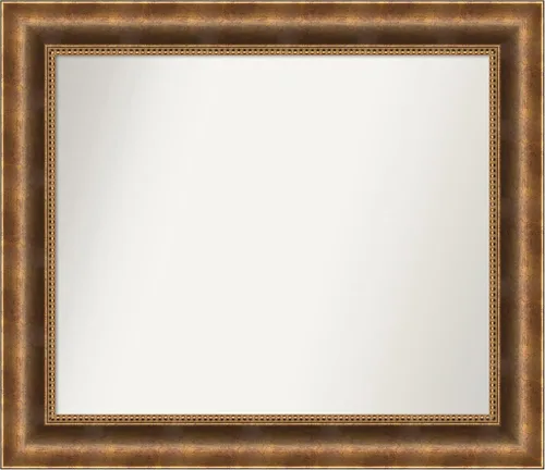 Vista 399 de Amanti Art Espejo de pared personalizado no biselado (25 x 25 pulgadas), marco de bronce acentuado, varios tamaños personalizados, espejo de baño