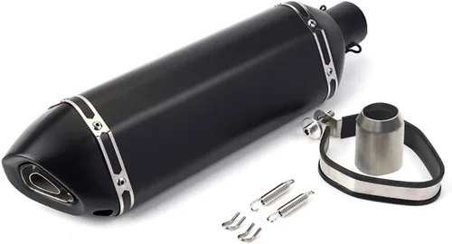 Vista 9 de Silenciador de escape de fibra de carbono de 1.5 – 2 pulgadas con DB Killer extraíble para motocicletas de calle/deporte y scooters con tubos