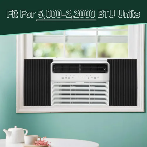 Vista 6 de Flehomo Paneles de espuma de aislamiento de aire acondicionado para ventana, kit de paneles laterales de CA, 17 pulgadas de alto x 9 pulgadas de Gris