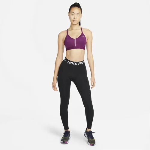 Vista 5 de Nike Dri-FIT Indy - Brasier deportivo con cuello en V y relleno ligero para mujer