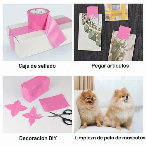 Vista 2 de BOMEI PACK Cinta de embalaje rosa de 3 pulgadas de ancho, 6 rollos de repuesto de cinta de envío rosa para embalaje, mudanza y almacenamiento, 2.4
