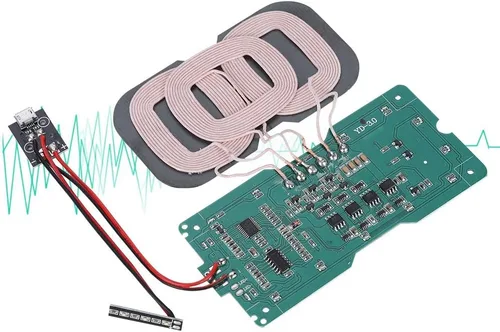 Vista 9 de Cargador inalámbrico estándar, módulo transmisor de 3 bobinas, carga de alta eficiencia con protección múltiple para teléfonos compatibles