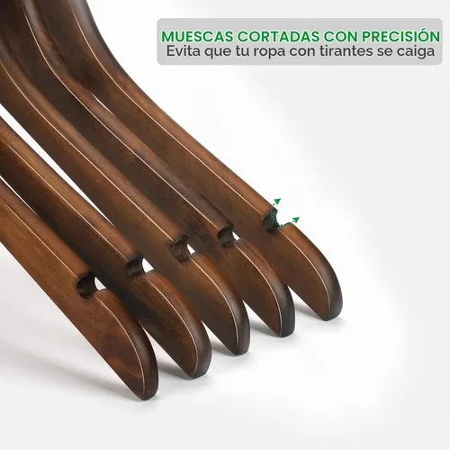 Vista 4 de Nature Smile Paquete de 20 perchas de madera de loto de alta calidad, perchas de madera para camisas, abrigos, chaquetas, perchas de ropa