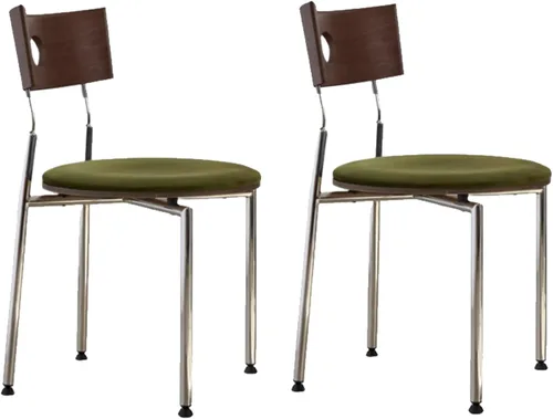 Vista 11 de Stackable Dining Chairs Set, Kitchen Chair with Curved Backrest, Upholstered Living Room Chair, Occasional Seat Dining Room Chairs with Metal