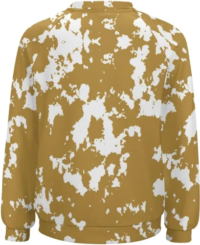 Vista 4 de QANSI Blusa de manga larga para mujer, cuello redondo, casual, holgada, para mujer