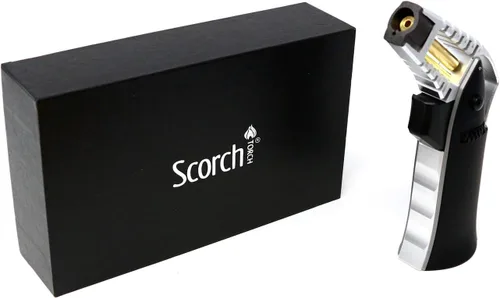 Vista 32 de Antorcha Scorch Torch de 6.75" de aluminio, ajustable, recargable con butano, fabricada con CNC, portátil, en caja de regalo (Rojo #1)