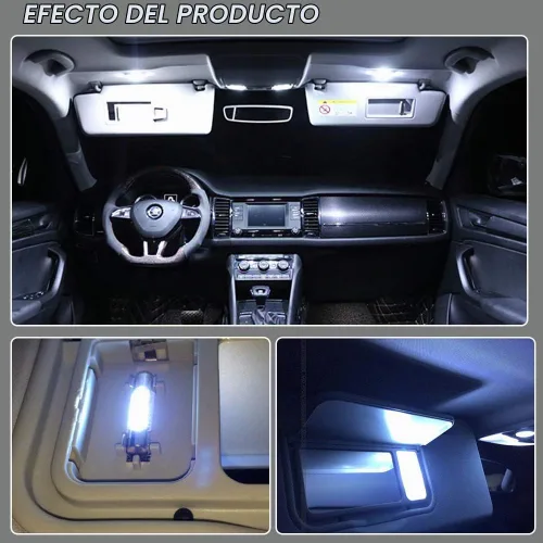 Vista 2 de YM E-Bright Espejo LED 6641 Blanco 4014 9-SMD 12V Festoon Dome Light Bombillas LED (paquete de 10) (1.220 in)